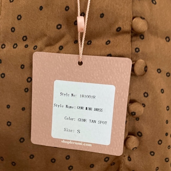 LèRumi Gene Tan Spot Mini Dress NWT - Picture 8 of 11
